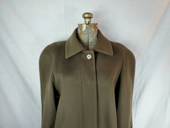 Vintage 80s Liz Claiborne Loden Green Wool Long Co