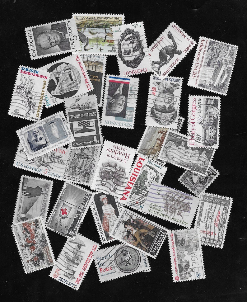 off paper Used US Stamps 30 Shades of Gray