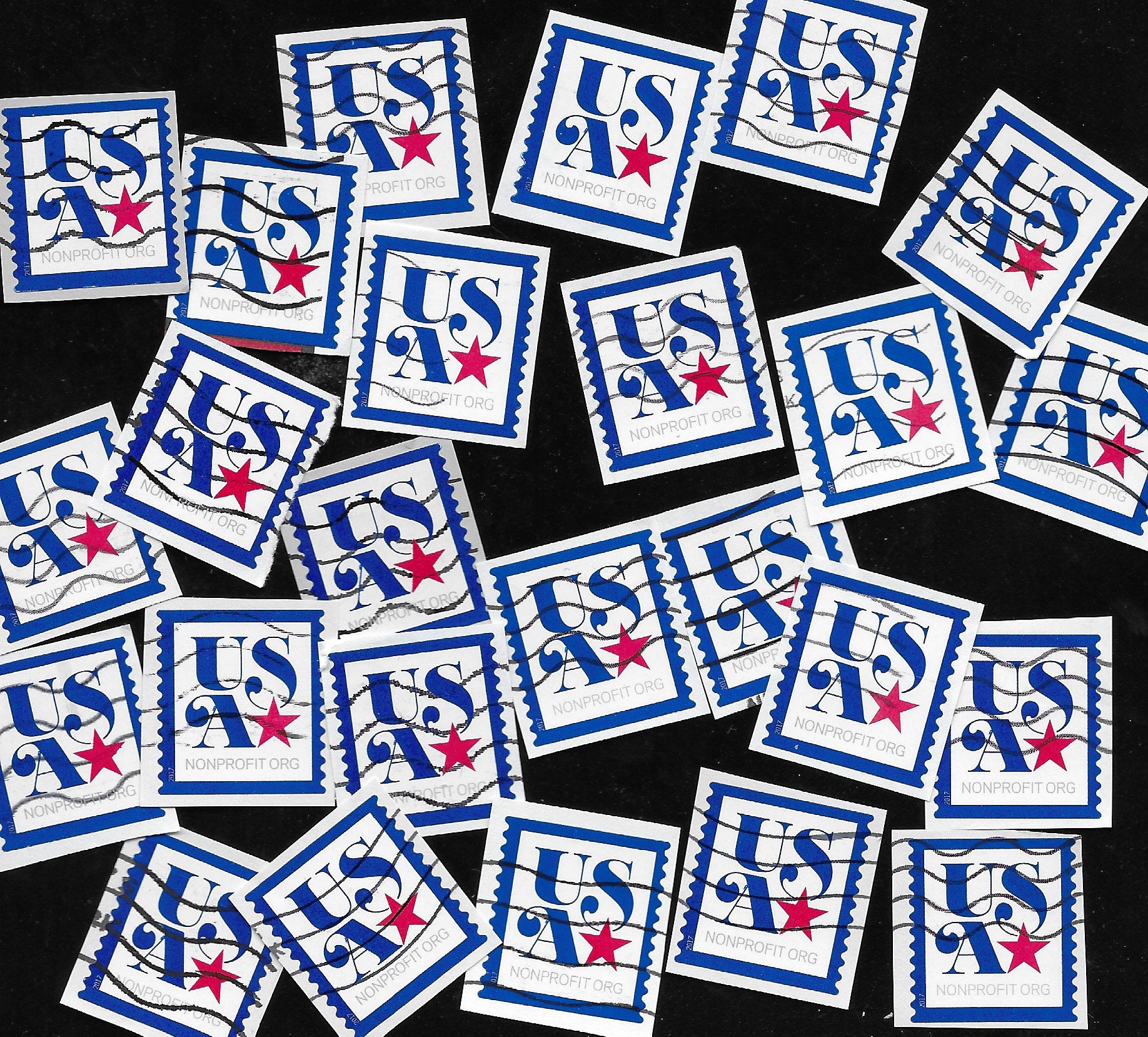 25 USA Nonprofit USED US Postage Stamps on Paper Etsy