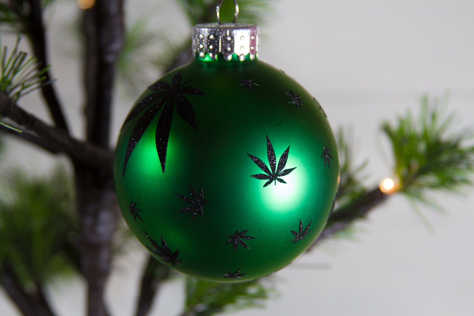 Leaf Ornament Matte Emerald Green Glass Ornament with Etsy