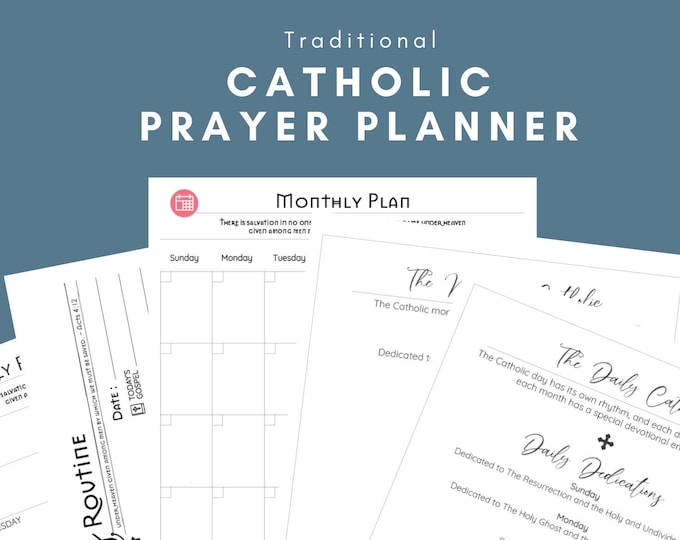 Traditional Catholic Planner, Routine, System, Block Schedule, Prayer Planner - Printable Catholic Planner - Digital Download