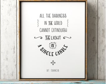 St. Francis Catholic Saint Art Print - 11x14 Catholic Printable, Catholic Saint Quote, Catechism, PDF Download