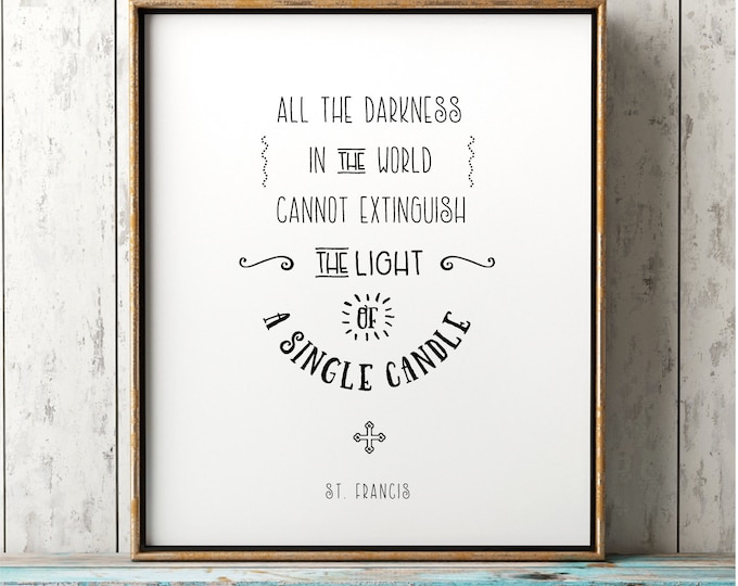 St. Francis Catholic Saint Art Print - 11x14 Catholic Printable, Catholic Saint Quote, Catechism, PDF Download