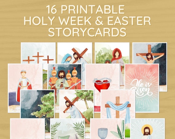 Easter Story Cards | Holy Week Cards | Easter Countdown | Catholic Easter | Catechism Print | Easter Week Prints | Easter Triduum Cards