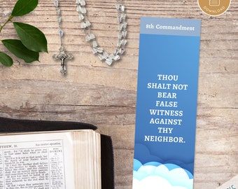 10 Commandments Printable Bookmarks | Catholic Catechism | Catholic Kids Activity | Print and Cut | Instant Download PDF