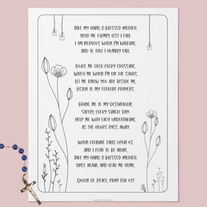 Take My Hand, O Blessed Mother - Printable katholisches Gebet, katholische Kunst, katholisches Gedicht, gesegnete Mutter