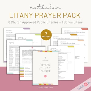 Pacchetto di Litanie Cattoliche - Download immediato in PDF per preghiera, istruzione parentale, catechismo - Litanie approvate dalla Chiesa - Stampa artistica cattolica