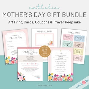 Lot de 4 cadeaux à imprimer - Un hommage à la maternité Impression d'art | Coupons-cadeaux | Souvenir de prière personnalisé | Cartes de correspondance vierges