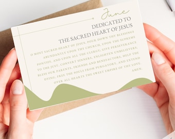 12 Catholic Prayer Cards for Monthly Devotion - Traditional Catholic Prayers for Display and Gifts - Printable PDF Instant Download