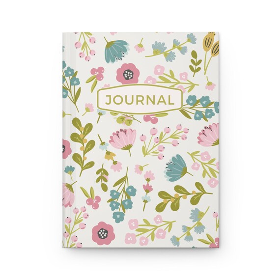 Blank Lined Journal | Hardcover Notebook for Journaling, Recipes, Diary, Notes, Prayers | Gift for Mom, Teens, Women | Florals