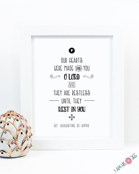 St. Augustine Catholic Saint Art Print - Catholic Prayer Printable, Catholic Saint Quote, PDF Download, Confirmation Gift