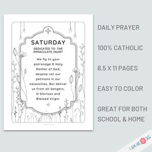 Daily Catholic Prayer Print Set of 7 - Color and Pray Catholic Prayer ...