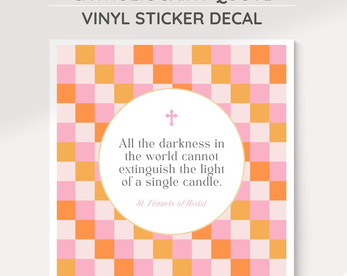 St. Francis of Assisi Quote | 4" Square Sticker Decal : Inspirational Catholic Decor, Vinyl Indoor, Outdoor Sticker for Faithful Catholics