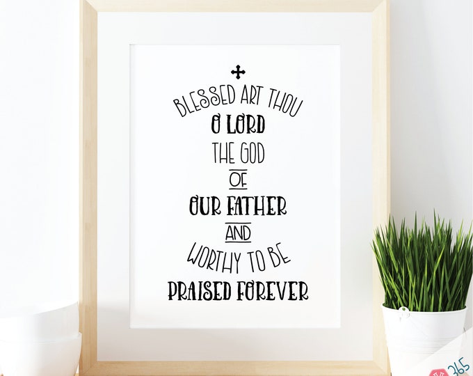 Catholic Art Print Worthy to Be Praised - 8.5x11 Printable Catholic Scripture Art Print PDF Instant Digital Download - Catholic Bible Verse