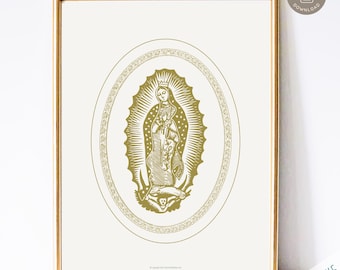 Our Lady of Guadalupe Print: Catholic Home Decor, Blessed Mother Art (Digital Download, PDF