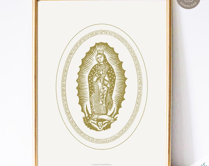 Our Lady of Guadalupe Print: Catholic Home Decor, Blessed Mother Art (Digital Download, PDF