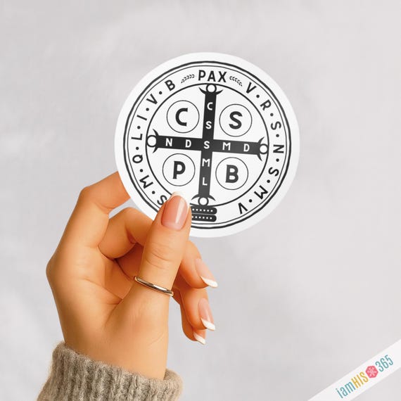 Saint Benedict Medal Sticker Decal: Catholic Sticker for Laptop, Car, Water bottle | Kiss-Cut Vinyl Decal | Religious Sticker