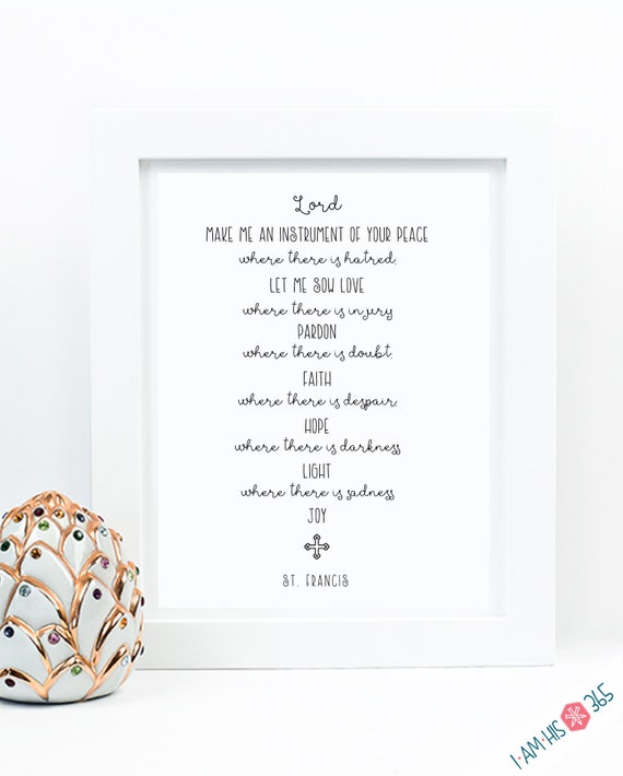 St. Francis Peace Prayer Art Print: Catholic Christian Home Decor (PDF Download)