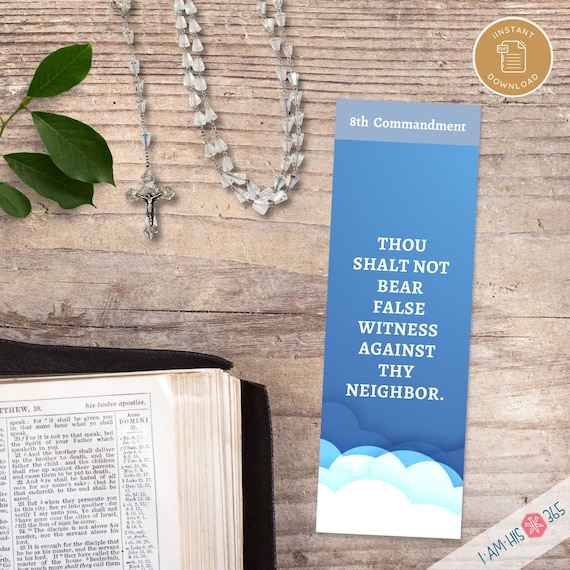 10 Commandments Catholic Bookmarks: Kids Catechism Activity (PDF)