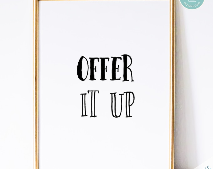 Catholic Art Print | Offer It Up Prayer Print - Catholic Prayer Printable Christian Print PDF Download