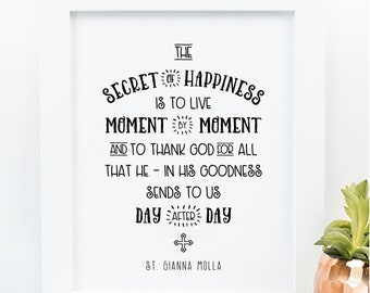 St. Gianna Molla Art Print - 11x14 Catholic Saint Art Print - Catholic Printable, Catholic Art, PDF Download, Catholic Saint Quote