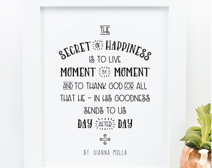 St. Gianna Molla Art Print - 11x14 Catholic Saint Art Print - Catholic Printable, Catholic Art, PDF Download, Catholic Saint Quote