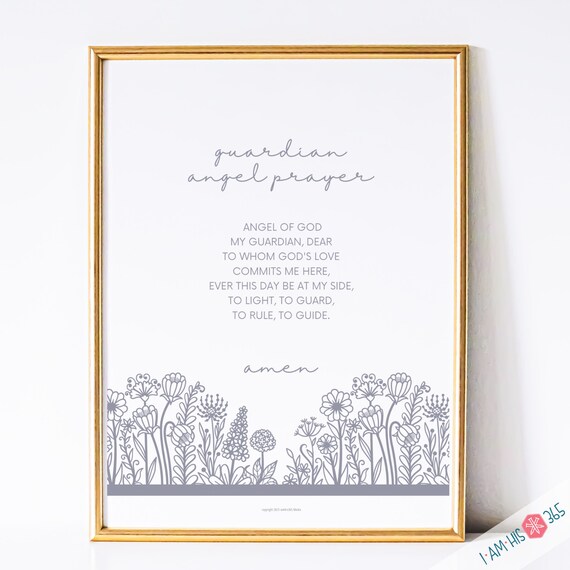 Guardian Angel Prayer Print: Catholic Home Decor (Digital Download)