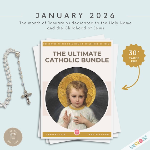 JANUARY Catholic Prayer Pack: Printable 1962 Liturgical Planner, Activities, Novenas, Trackers, Lectio Divina, Guided Journal, Coloring