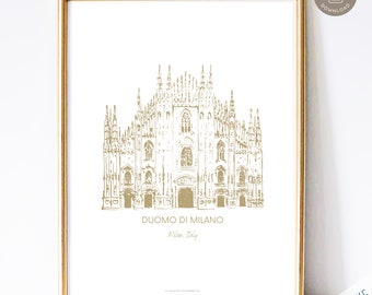 Catholic Cathedral Art Print |  Duomo di Milano | Venice Italy Vintage Catholic Cathedral Art | Catholic Home Decor | Digital Art