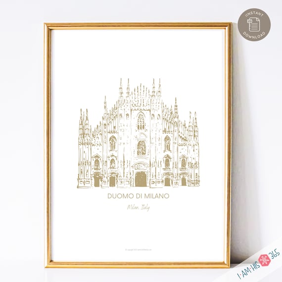 Duomo di Milano Art Print: Vintage Catholic Cathedral (Digital Download)