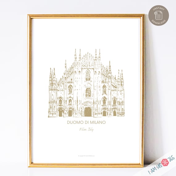 Catholic Cathedral Art Print |  Duomo di Milano | Venice Italy Vintage Catholic Cathedral Art | Catholic Home Decor | Digital Art