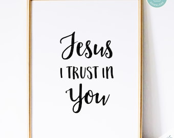 Catholic Art Print | Jesus I Trust in You Prayer Print - Catholic Prayer Printable Christian Print PDF Download for Classroom or Home
