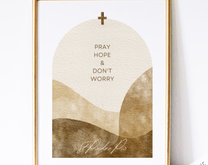 St Padre Pio Catholic Saint Wall Art Print - Catholic Printable | Catholic Saint Quote | PDF Digital Print | Watercolor