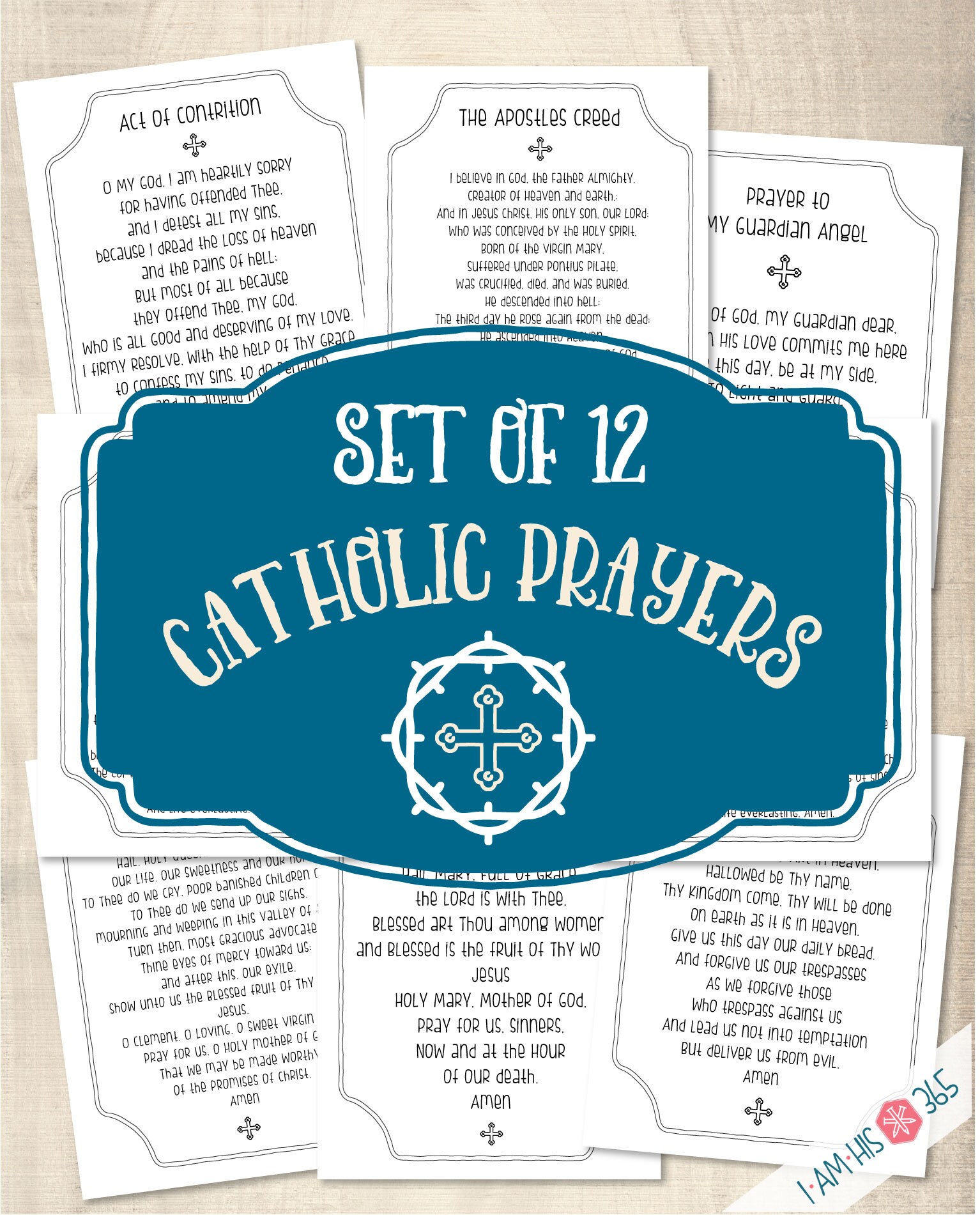 Catholic Prayer Print Set Of 12 Catholic Prayer Printable Christian Print Easter PDF