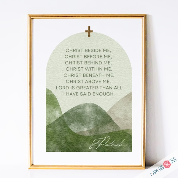 St Patrick Catholic Saint Art Print - Catholic Printable, Catholic Saint Quote, PDF Download, Boho, Holy Art