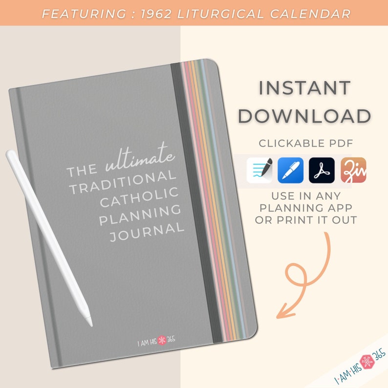 The Ultimate Traditional Catholic Planning Journal : 1962 Liturgical Calendar & Prayer iPad Planner Zinnia, iPad, Goodnotes, Notability image 1