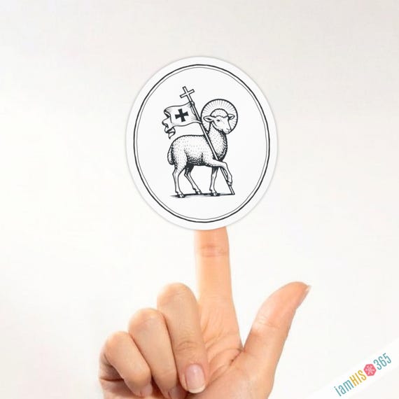 Agnus Dei Catholic Sticker Decal:  Catholic Sticker for Laptop, Car, Water bottle | Kiss-Cut Vinyl Decal | Removable Religious Sticker