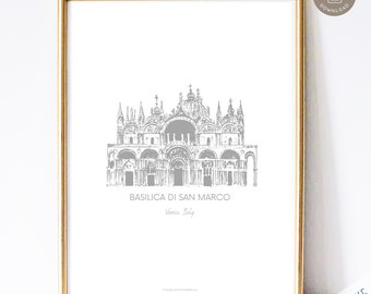 Vintage Catholic Art Print |  Basilica di San Marco | St Mark's Basilica Vintage Catholic Art | Catholic Home Decor | Digital Art