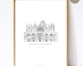 Vintage Catholic Art Print |  Basilica di San Marco | St Mark's Basilica Vintage Catholic Art | Catholic Home Decor | Digital Art