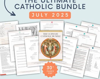 JULY Traditional Catholic Prayer Plan - Monthly Prayers, Journaling, 1962 Liturgical Catholic Planner Dedicated to the Precious Blood