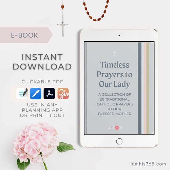 Timeless Prayers to Our Lady | Printable Catholic eBook with 20 Prayers to Our Blessed Mother | Traditional Catholic Prayers | Rosary Novena