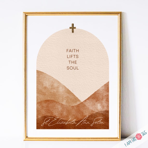 St Elizabeth Ann Seton Catholic Saint Wall Art Print - Catholic Printable | Catholic Saint Quote | PDF Digital Print | Watercolor