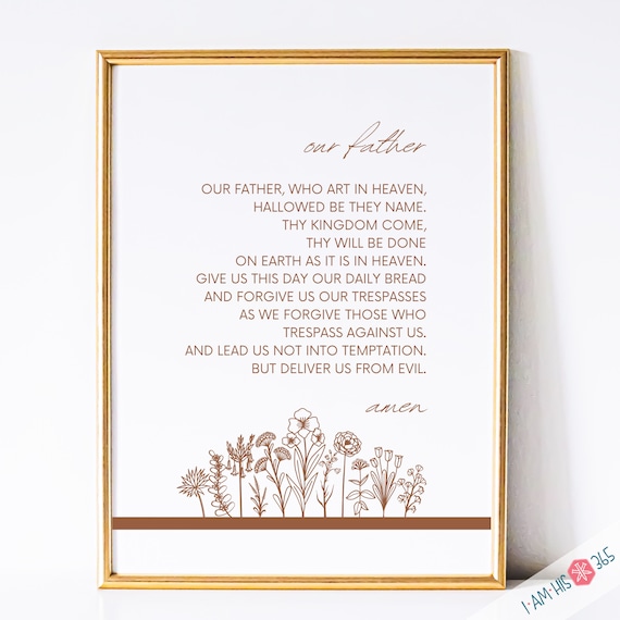 Our Father Prayer Print: Catholic Home Decor (Digital Download)