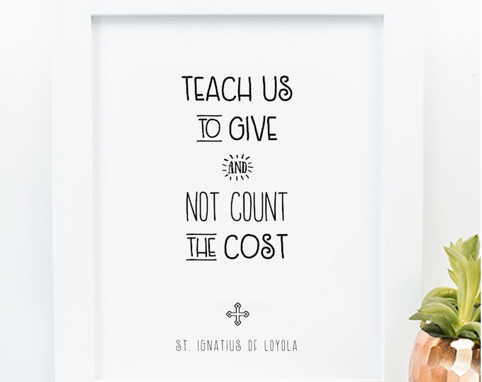 St. Ignatius Catholic Saint Art Print - 11x14 Catholic Art Print - Catholic Printable, Christian Art, Easter, PDF Download, Holy Gift
