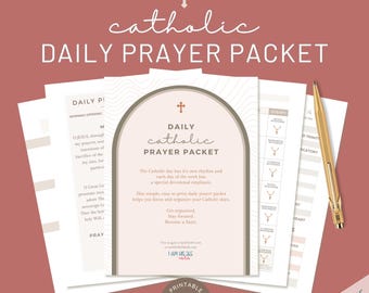 Printable Traditional Catholic Daily Planner & Prayer Packet | Printable Planner | Journal , Planner, Tracker with Daily Catholic Prayer