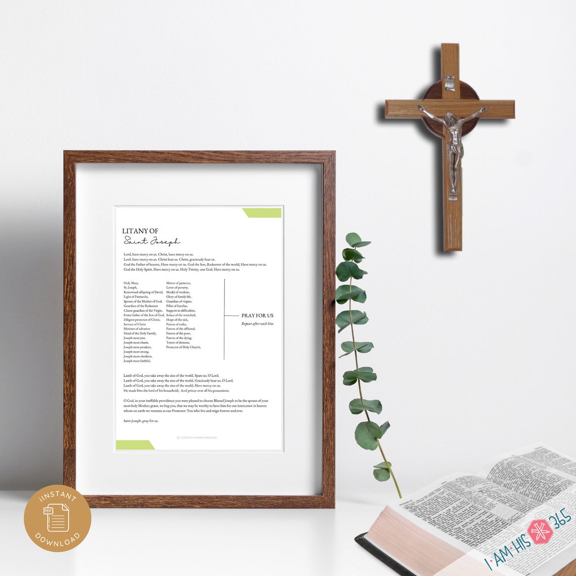 Litany of St Joseph Printable Catholic Prayer Print, Homeschool Poster ...