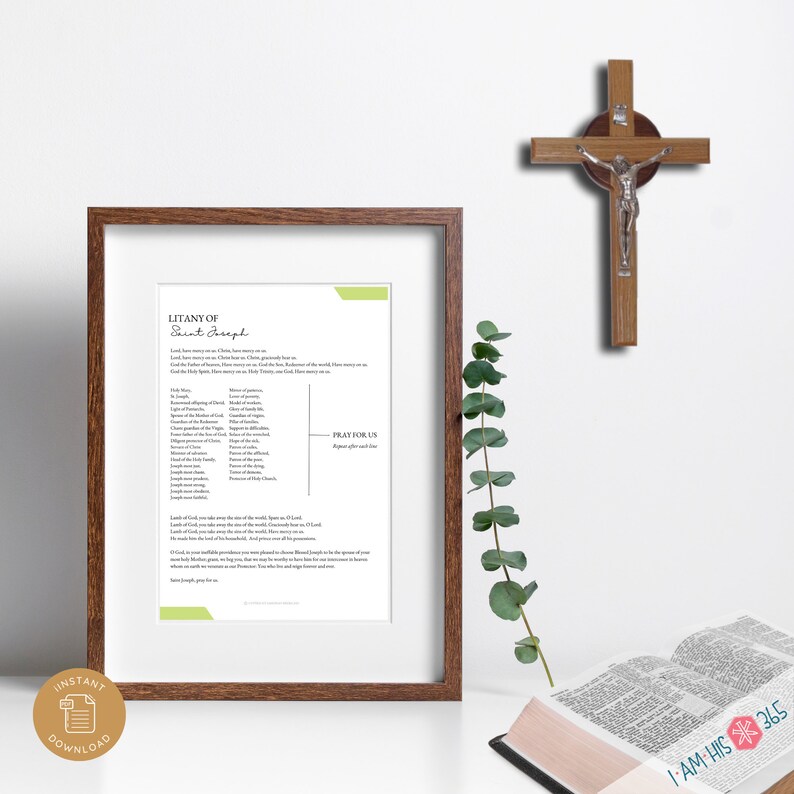Litany of St Joseph Printable Catholic Prayer Print Homeschool Poster Litany of St Joseph Printable Catholic Prayer Print Homeschool Poster