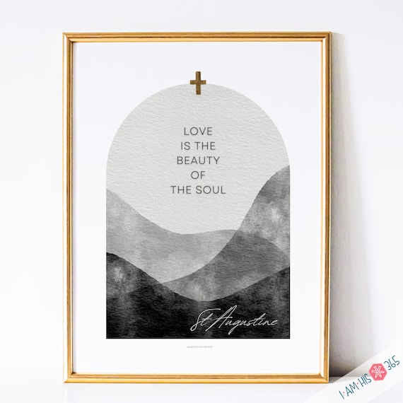 St Augustine Catholic Saint Wall Art Print - Catholic Printable | Catholic Saint Quote | PDF Digital Print | Watercolor