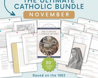 November Catholic Prayer Journal: Printable 1962 Liturgical Planner, Activities, Novenas, Trackers, Lectio Divina, Guided Journal, Coloring