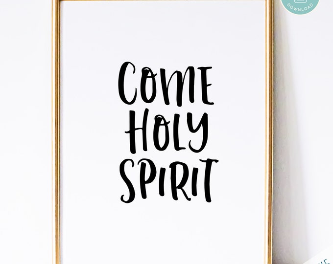Catholic Art Print | Come Holy Spirit Prayer Print - Catholic Prayer Printable Christian Print PDF Download